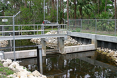 Water Control Structure located on canal in South Indian River Water Control District